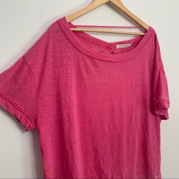 Free People Open Back T Shirt Magenta - Picture 6 of 6